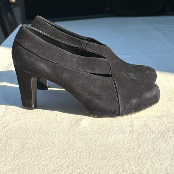 Eileen Fisher Peek Vero Cuoio Black Suede Shootie 9.5 - Picture 6 of 14
